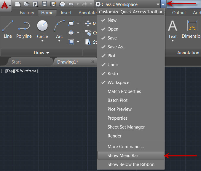 create toolbar autocad for mac 2015